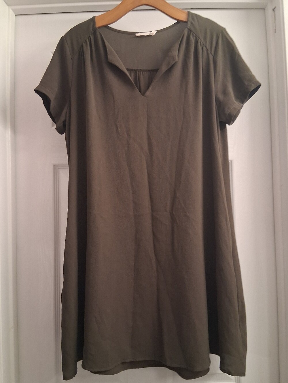 Lush Olive Semi Sheer Blouse Tunic Small